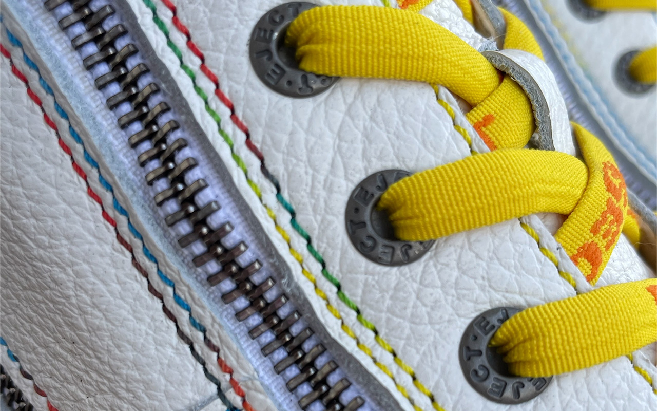 Damen-Sneaker aus Leder in Weiß, Detailansicht