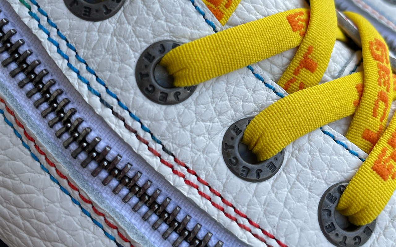 Herren-Sneaker aus Leder in Weiß, Detailansicht