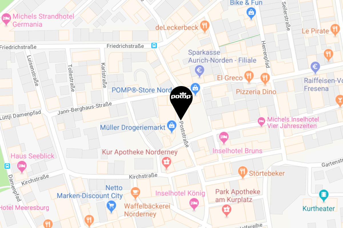 Karte zum Pomp® Store Norderney